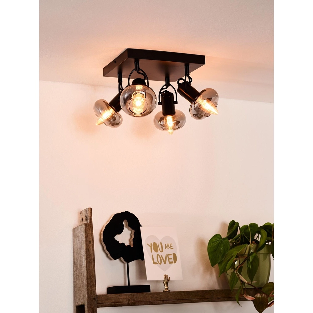 Deckenlampe Madee 4-Licht Schwarz Lucide 5411212176806