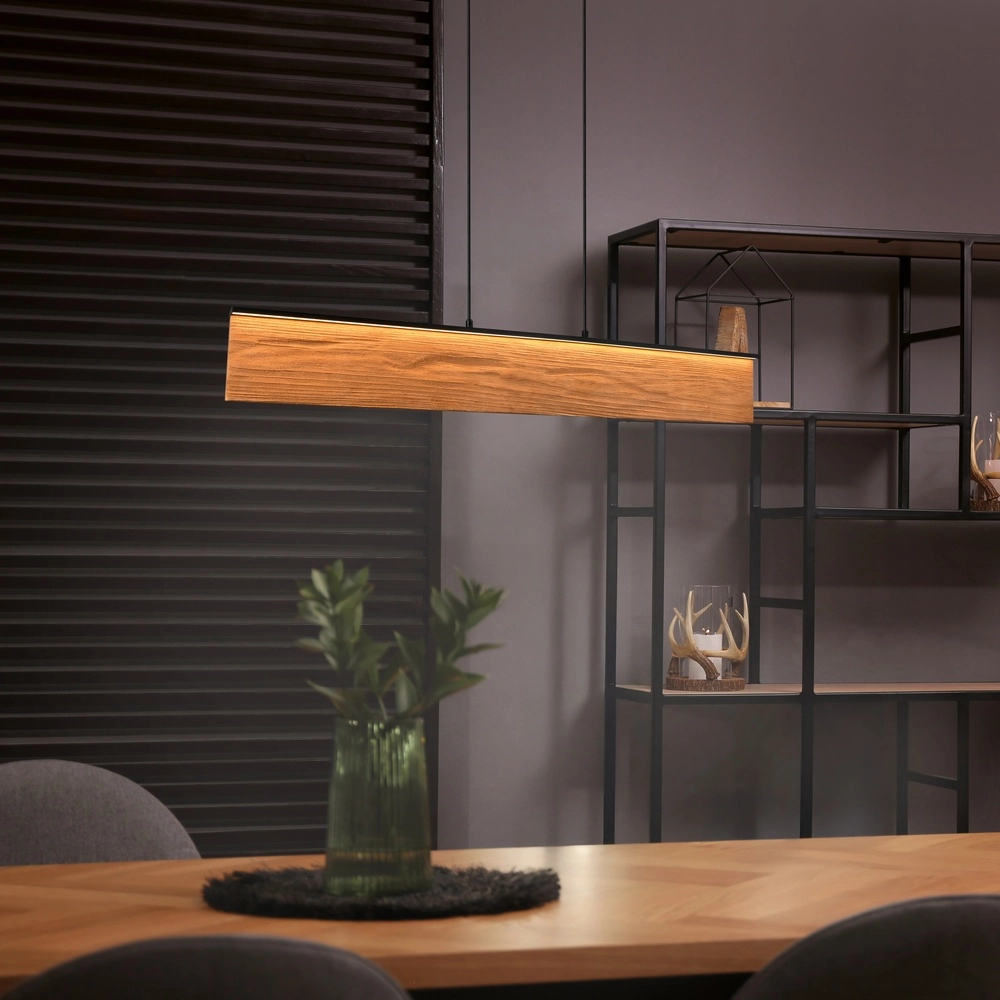 Design-Pendelleuchte Kalea schwarz mit Holz Trio 4017807661422