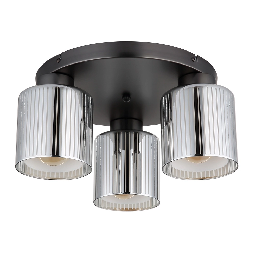 Design-Deckenlampe Felicia Gunmetal 3-Lights Globo 9007371531950