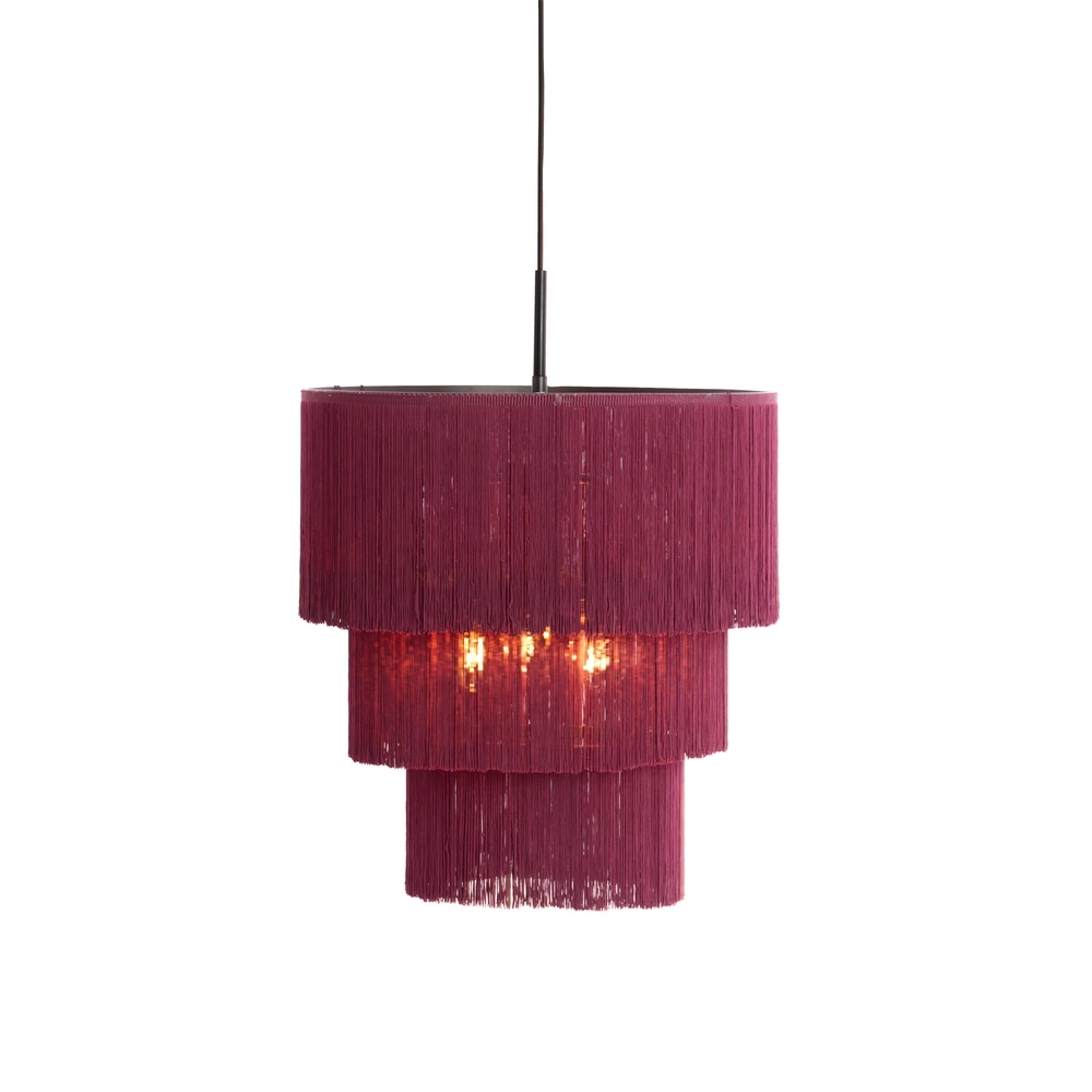 Schnur-Pendellampe Malaika Ø 45cm – dunkelviolett Light & Living 8717807834036
