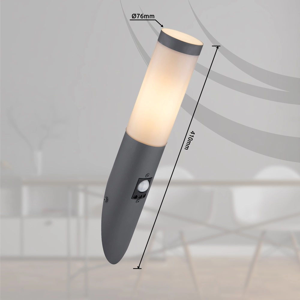 Design-Außenlampe Boston Anthrazit mit Weiß und Sensor Globo 9007371404551