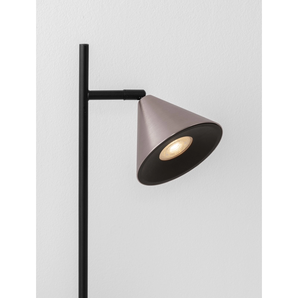 Tischlampe Conico schwarz mit kaffeebraun Lyora 5212017475466