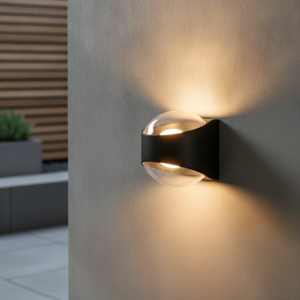 Moderner Wandfleck London Schwarz - 2x LED