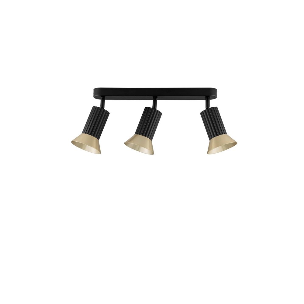 Deckenlampe Luvia 3-flammig schwarz mit gold Lyora 5212017475534