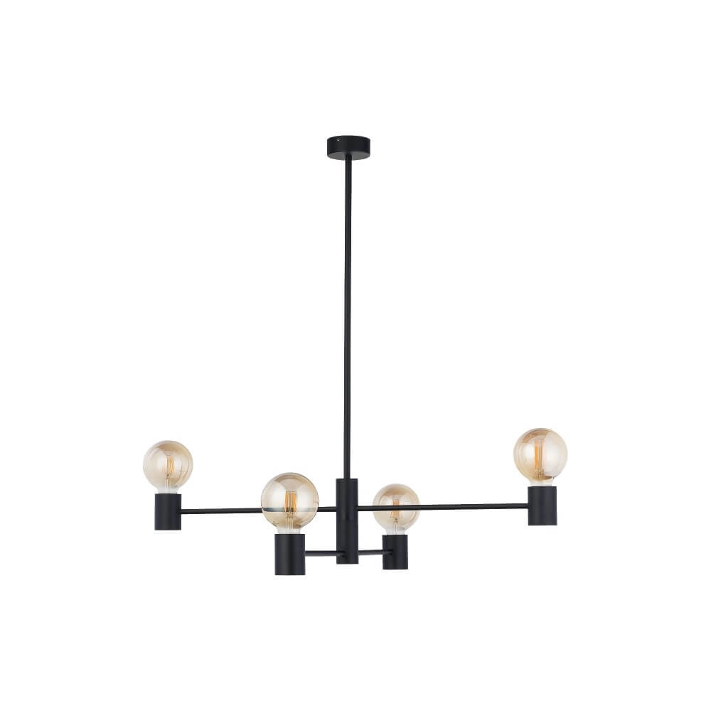 Schwarze Hängelampe mit 4 Leuchten Radius Lyora 5903139793193