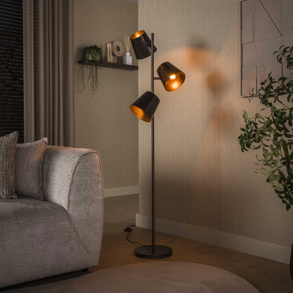Rustikale Stehlampe Kinetic 167 cm – Stadtbraun