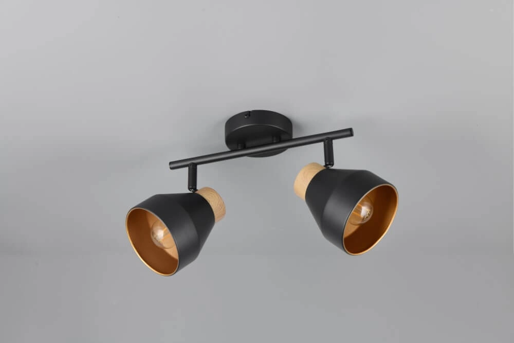 Design Deckenleuchte 2-flammig Valentin schwarz Trio 4017807637410