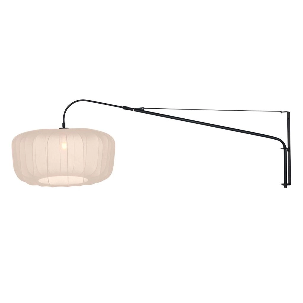 Schwarze Wandlampe Vela Lino Mit cremefarbener Kappe Steinhauer 8712746182491