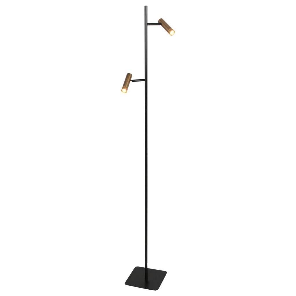 Stehlampe 2-Leuchten Lumo Schwarz mit Gold Steinhauer 8712746184662