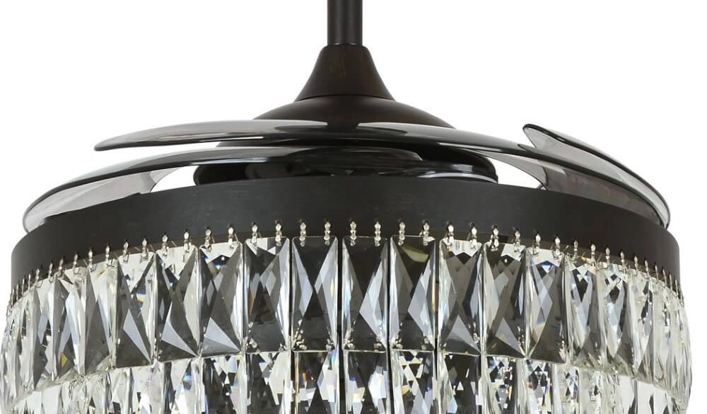 Schwarzer Deckenventilator mit Kristall Fanway Veil Ø 122cm Beacon 9333509143970