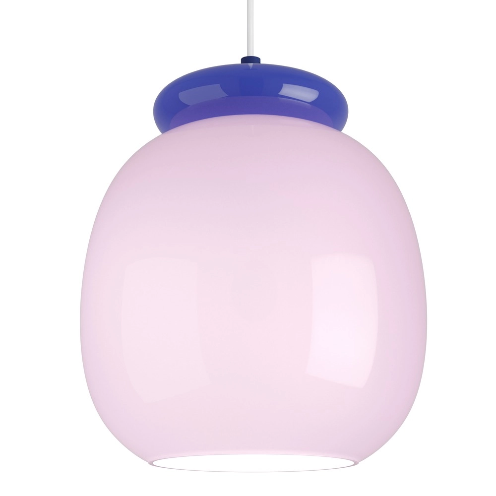 Design-Pendellampe Berardelli Rosa mit blauem Ø 23 cm