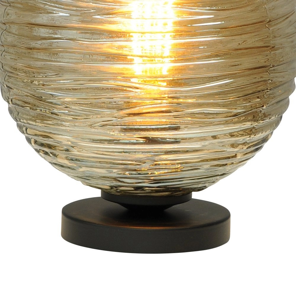 Tischlampe Quinto Smoke mit gestreiftem Glas Masterlight 8718121216560