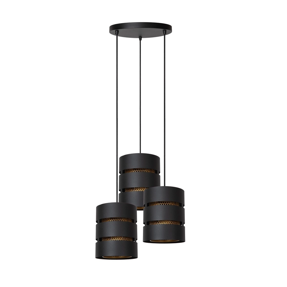 Pendellampe Rosas Ø 43 cm schwarz mit Gold