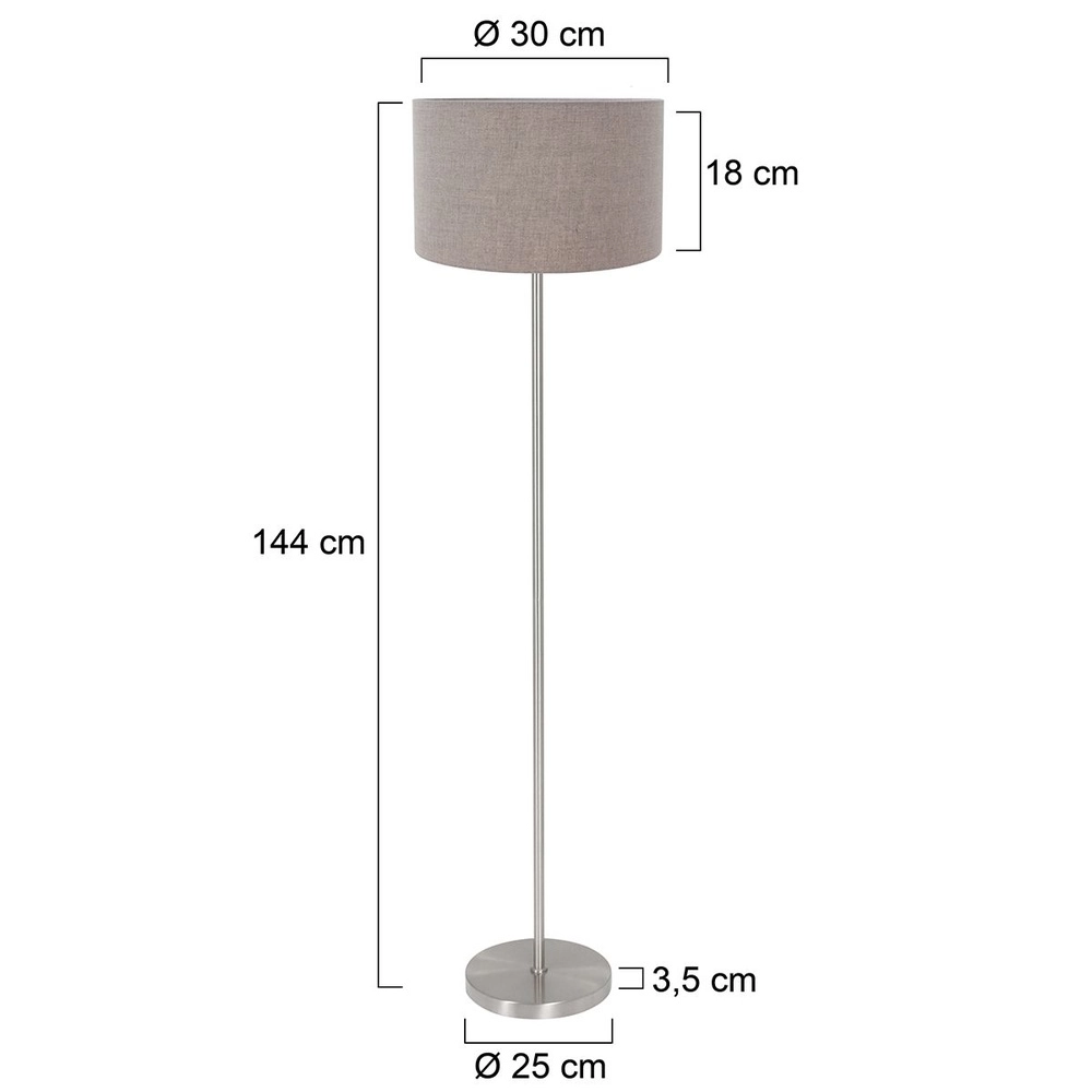 Stehlampe Noor mit grauer Kapuze Steinhauer 8712746182279