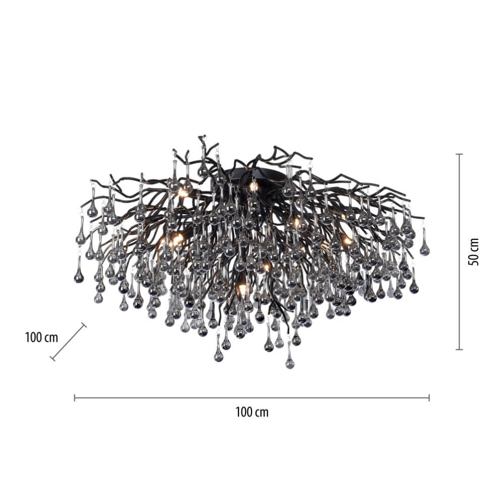 Kronleuchter Icicle schwarz 100cm Paul Neuhaus 4012248377581