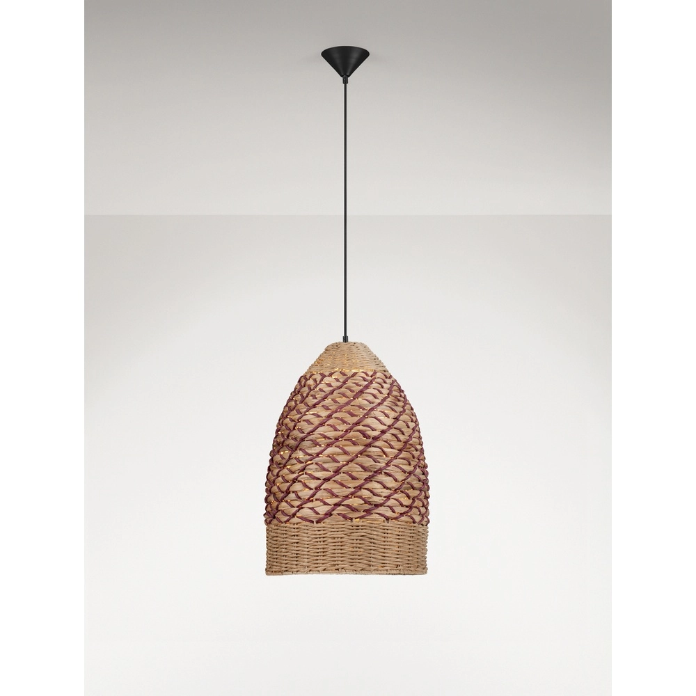 Pendelleuchte Mapi Ø 37cm rot mit braun