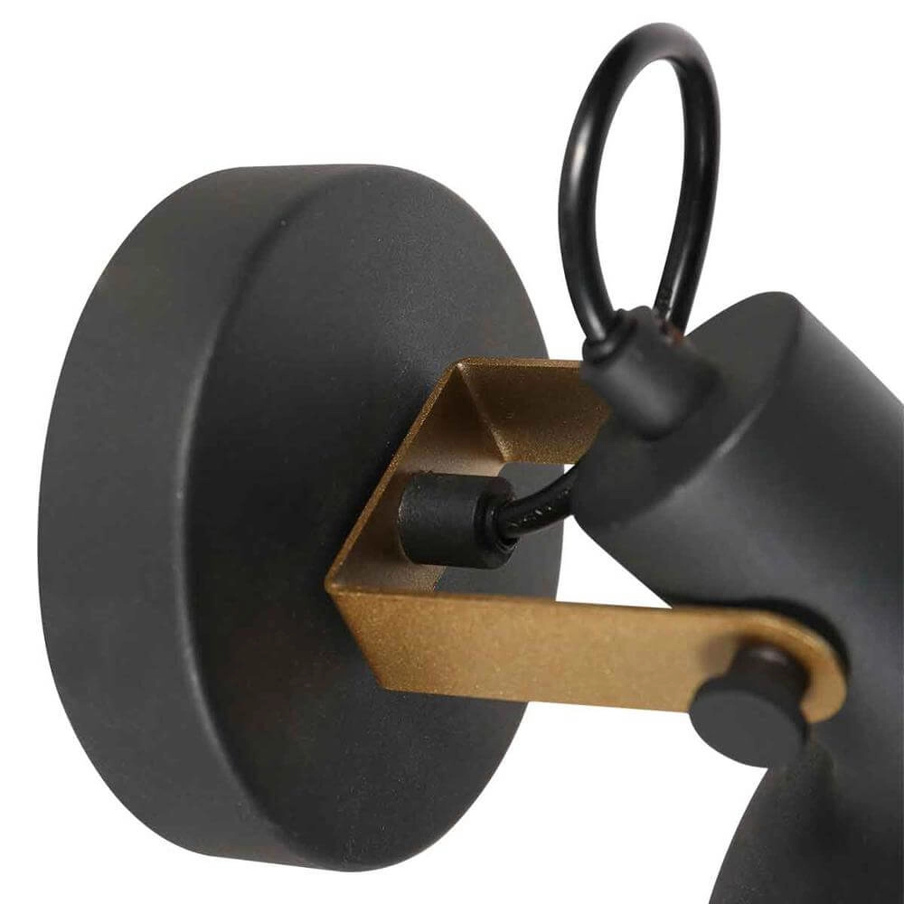Wandleuchte Prato schwarz mit gold Steinhauer 8712746176377