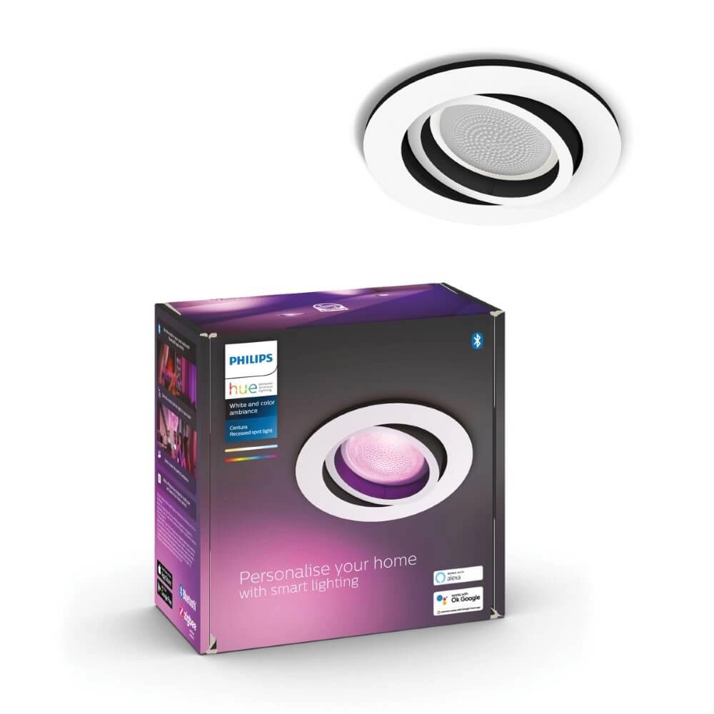 Runder Einbaustrahler Hue Centura - White and Color orientierbar weiß Philips 8720169319035