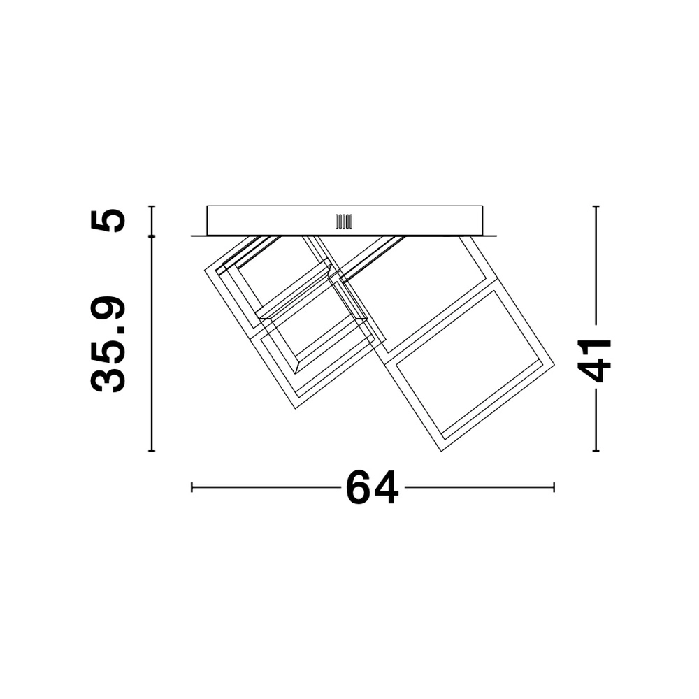 Quadratische Deckenleuchte Gabbia schwarz Lyora 5212017423436