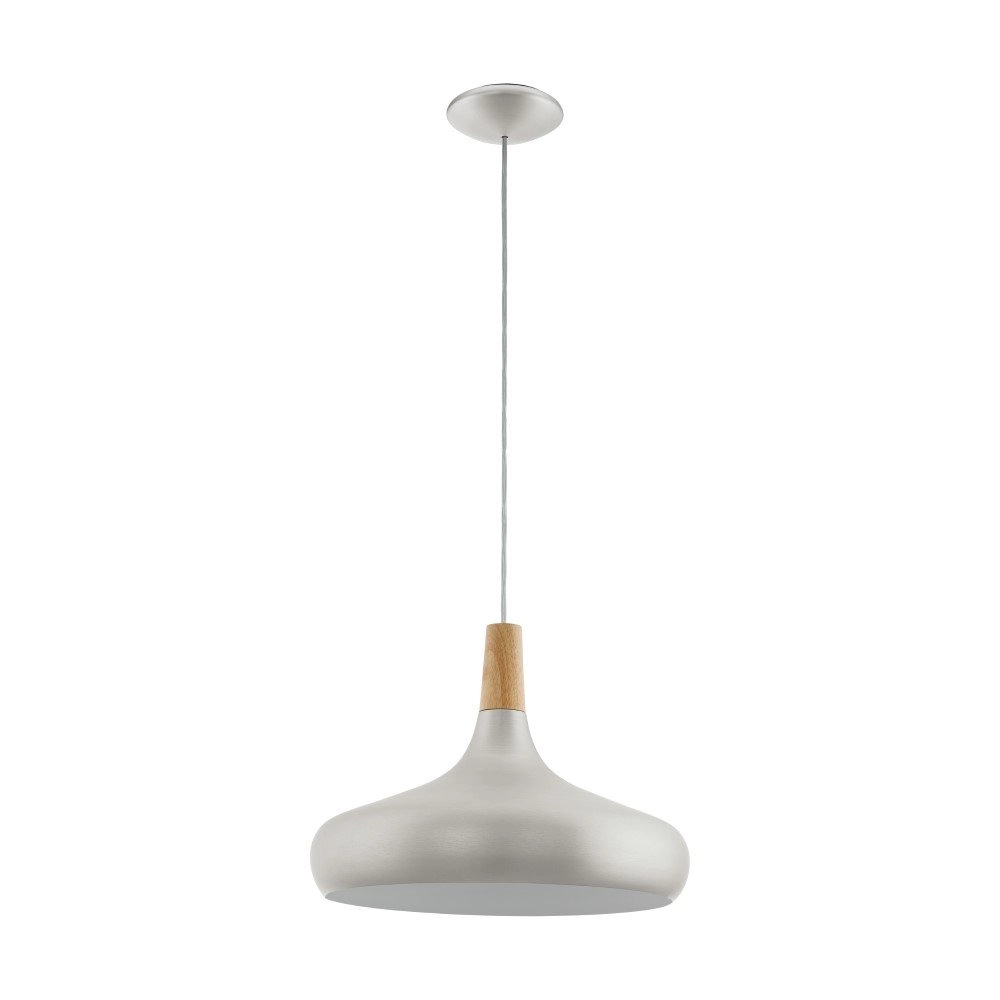 Pendelleuchte Sabinar 40 cm edelstahl mit Holzbraun Eglo 9008606300013