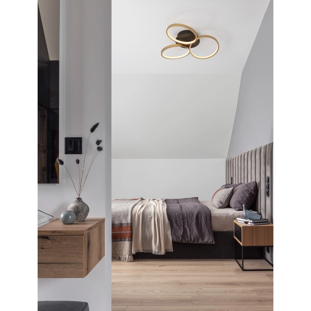 Design-Deckenleuchte Elize schwarz mit gold Ø 55cm Lyora 5212017433138