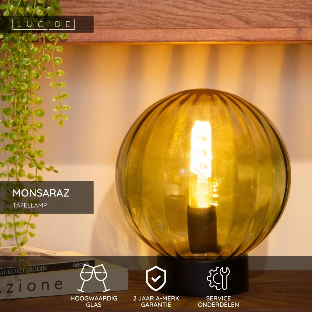 Tischlampe Monsaraz Grünes Glas Lucide 5411212452436