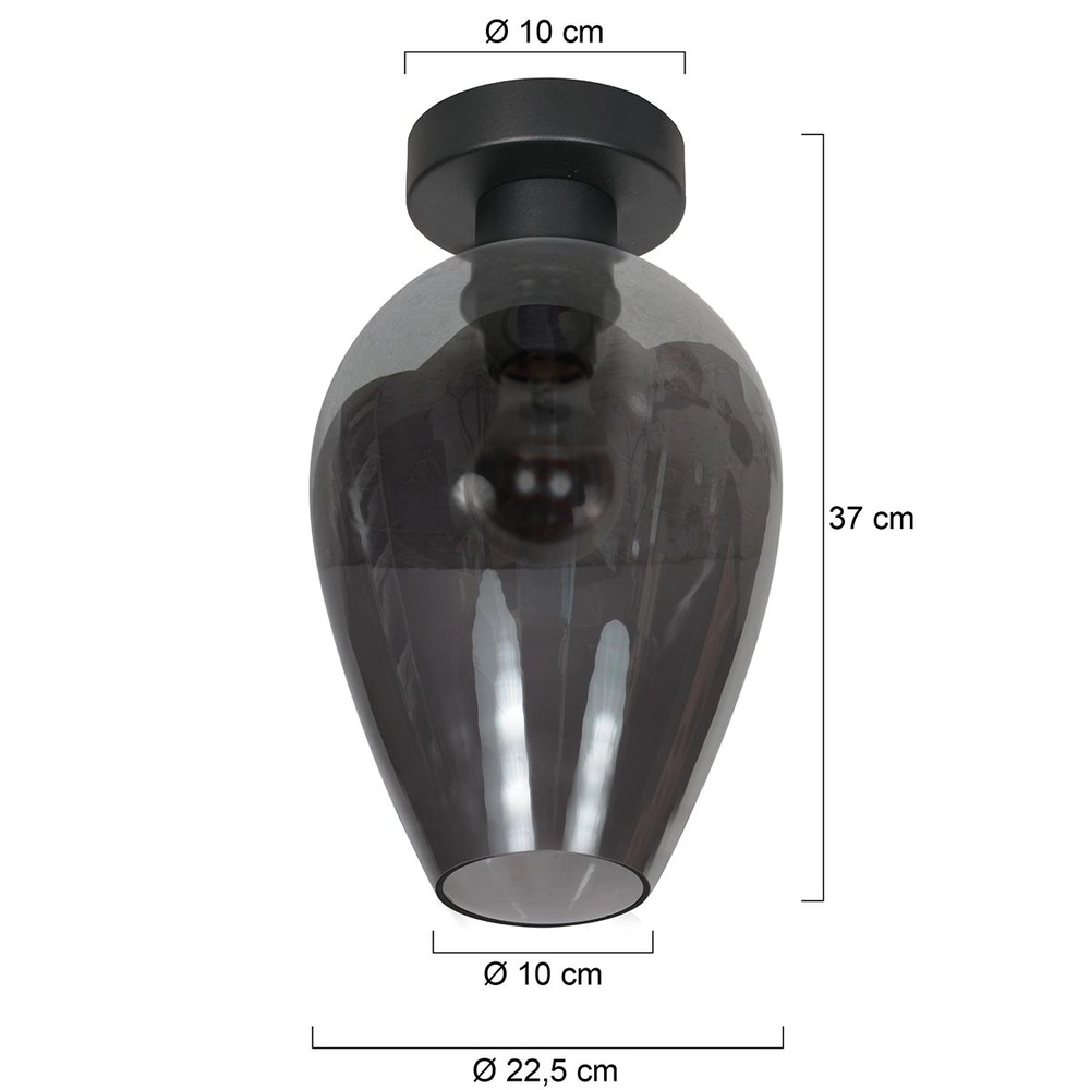Deckenlampe Bloeba Rauchglas Ø 22,5cm Steinhauer 8712746181067