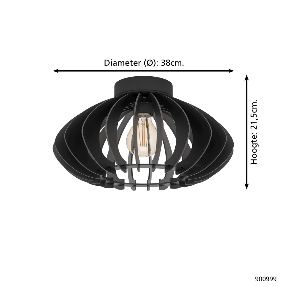 Holzdeckenlampe Cossano 3 schwarz - Ø 38 cm Eglo 9008606291373