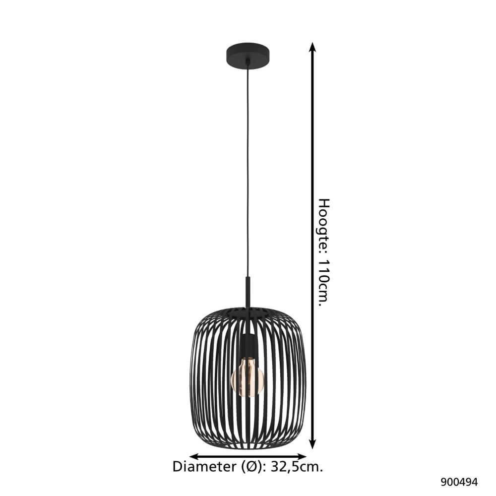 Schwarze Hängelampe Romazzina Ø 32,5cm Eglo 9008606244287
