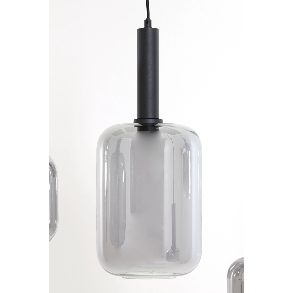 Esstisch-Pendellampe Lekar 5x E27 – schwarz mit Rauchglas Light & Living 8717807638351