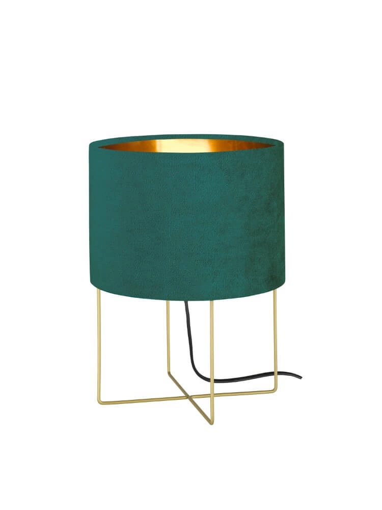 Tischlampe Aura blauer Samt Fischer & Honsel 4003694504621
