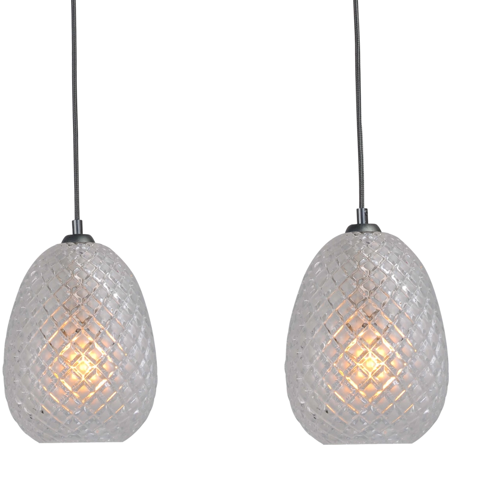 Schwarze Hängelampe Pineapple 4-flammig mit klarem Glas Masterlight 8718121216874