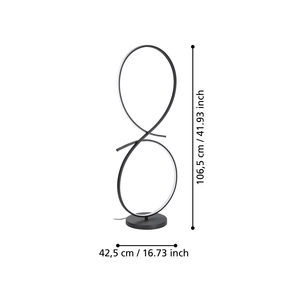 Moderne LED-Stehlampe Serpins 107 cm – schwarz Eglo 9008606313693