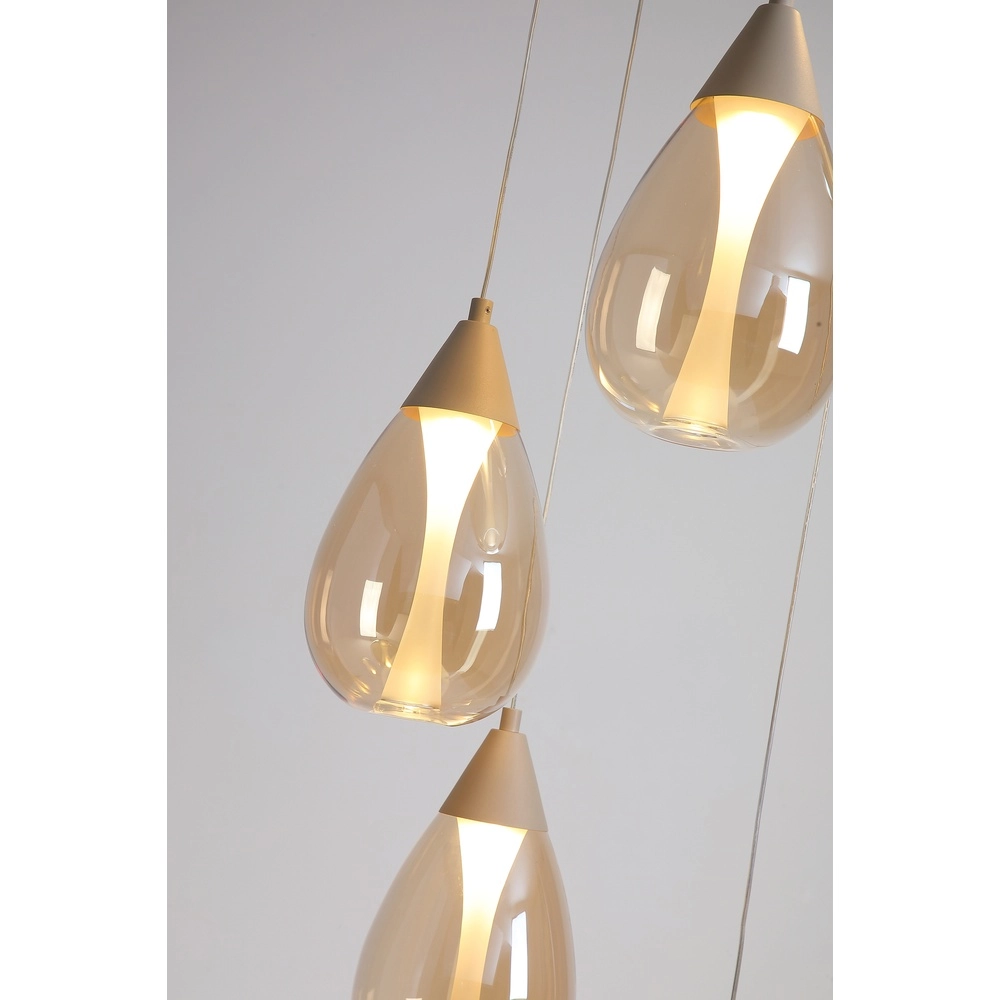 Design-Pendellampe Pear 5-hell sandbraun Searchlight 5,05342E+12