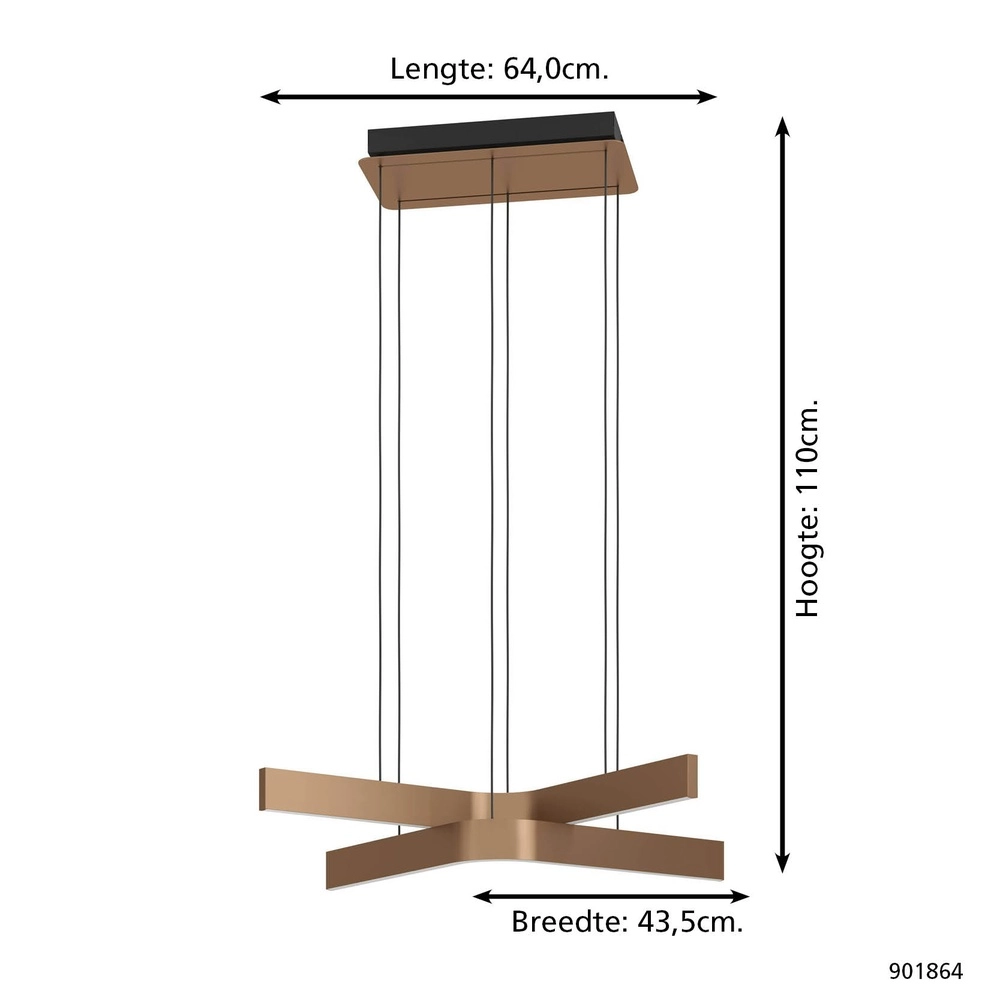 Design-Pendelleuchte Folcino-Z Kupfer Bronze Eglo 9008606360284