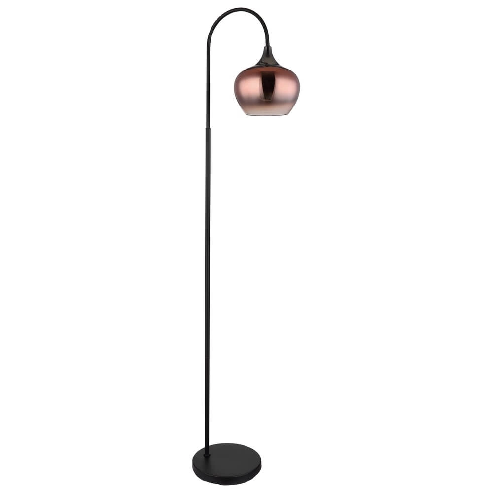 Schwarze Stehleuchte Maxy mit rotem Glas einzeln Globo 9007371459988