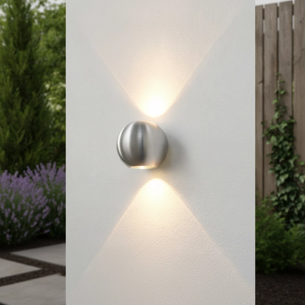 LED Wandscheinwerfer Denver Runde - grau