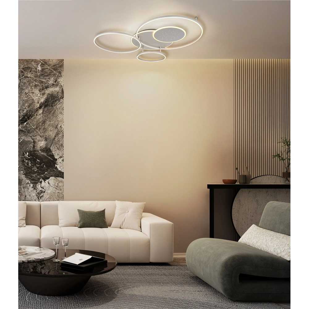 Silbergraue Deckenlampe Johnson Moderne Zeit Globo 9007371580552