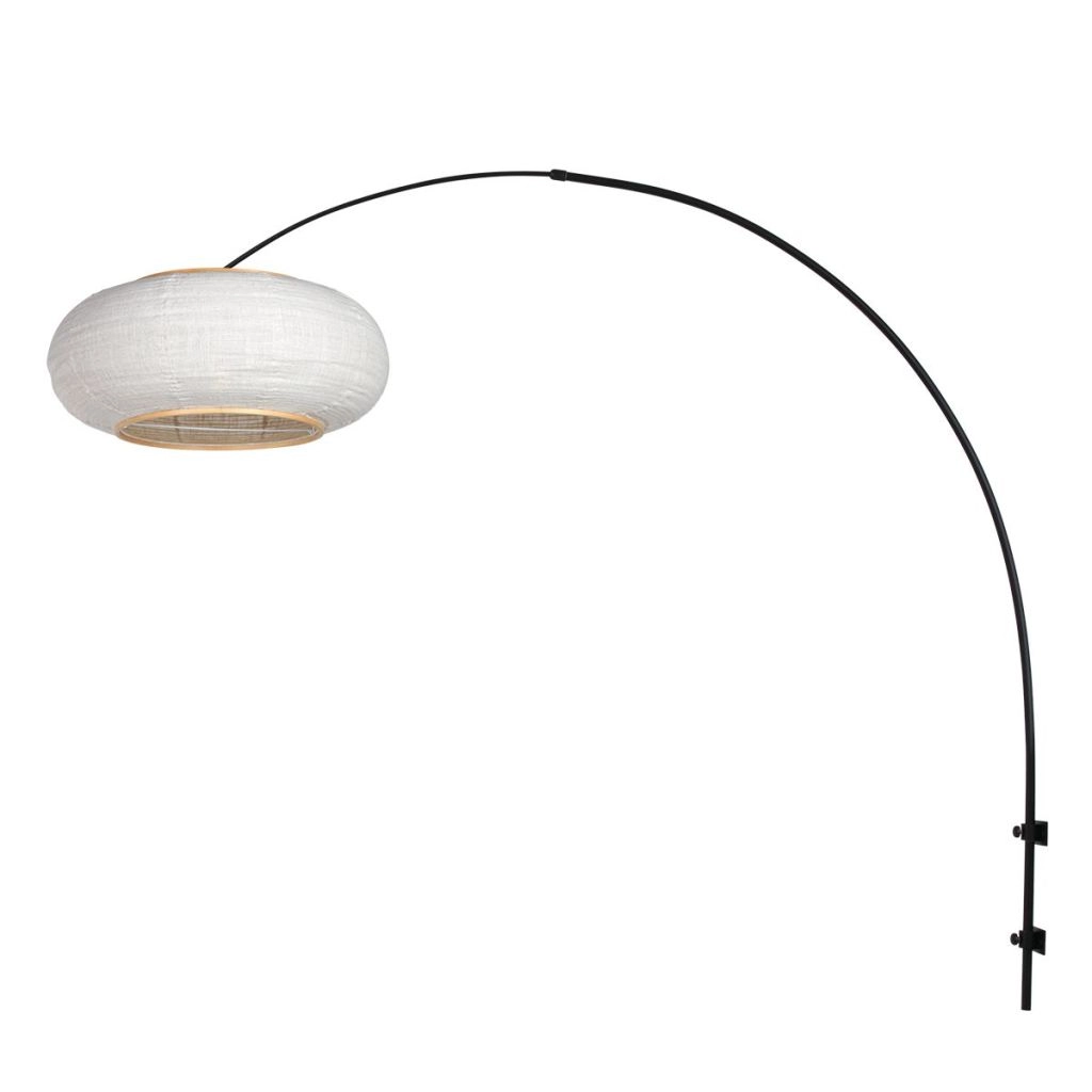 Schwarze Wandlampe Silva Alba mit weißem Farbton Ø60 cm Steinhauer 8712746185140