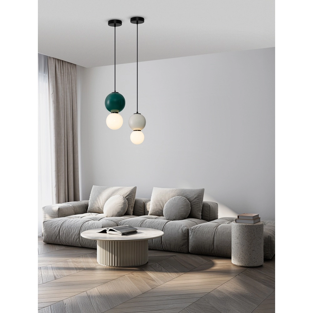 Pendelleuchte Noesis Ø 18cm grün mit weiß Lyora 5212017483683