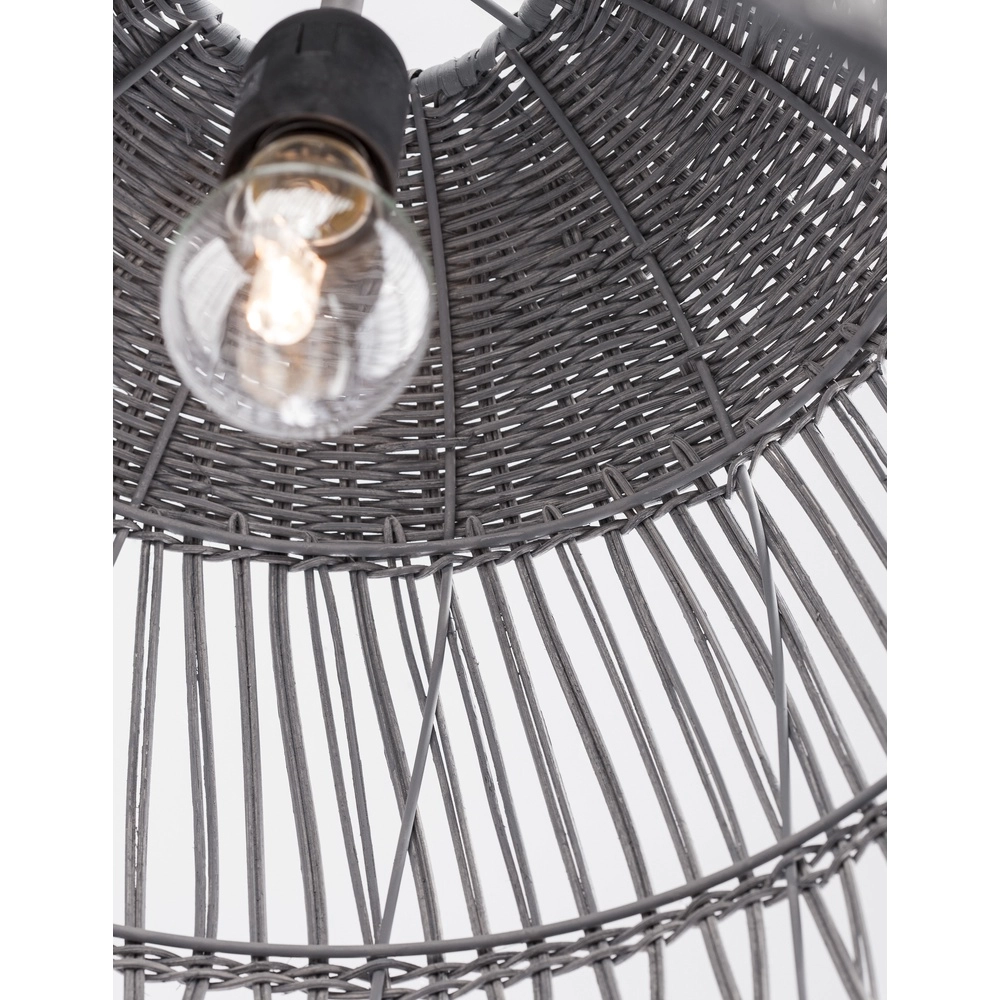 Graue Pendelleuchte Destin Rattan Ø 46,5cm Lyora 5212017416667