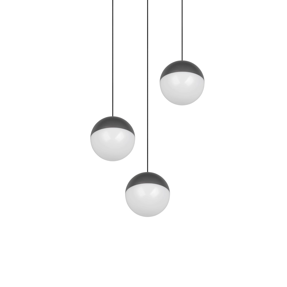 3-Licht Pendellampe Senta Rundanthrazit Trio 4017807697834
