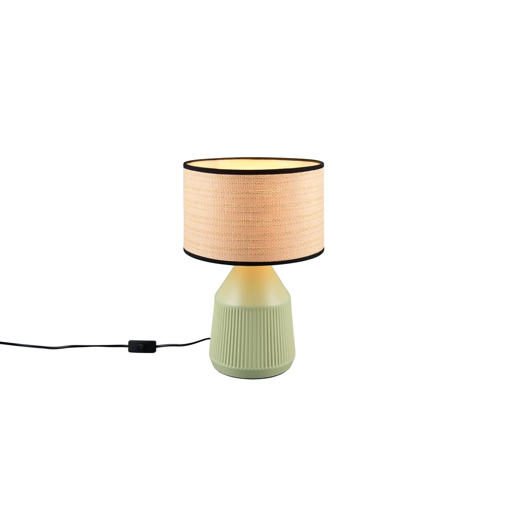 Tischlampe Formentera Ø 28 cm grün Trio 4017807678130