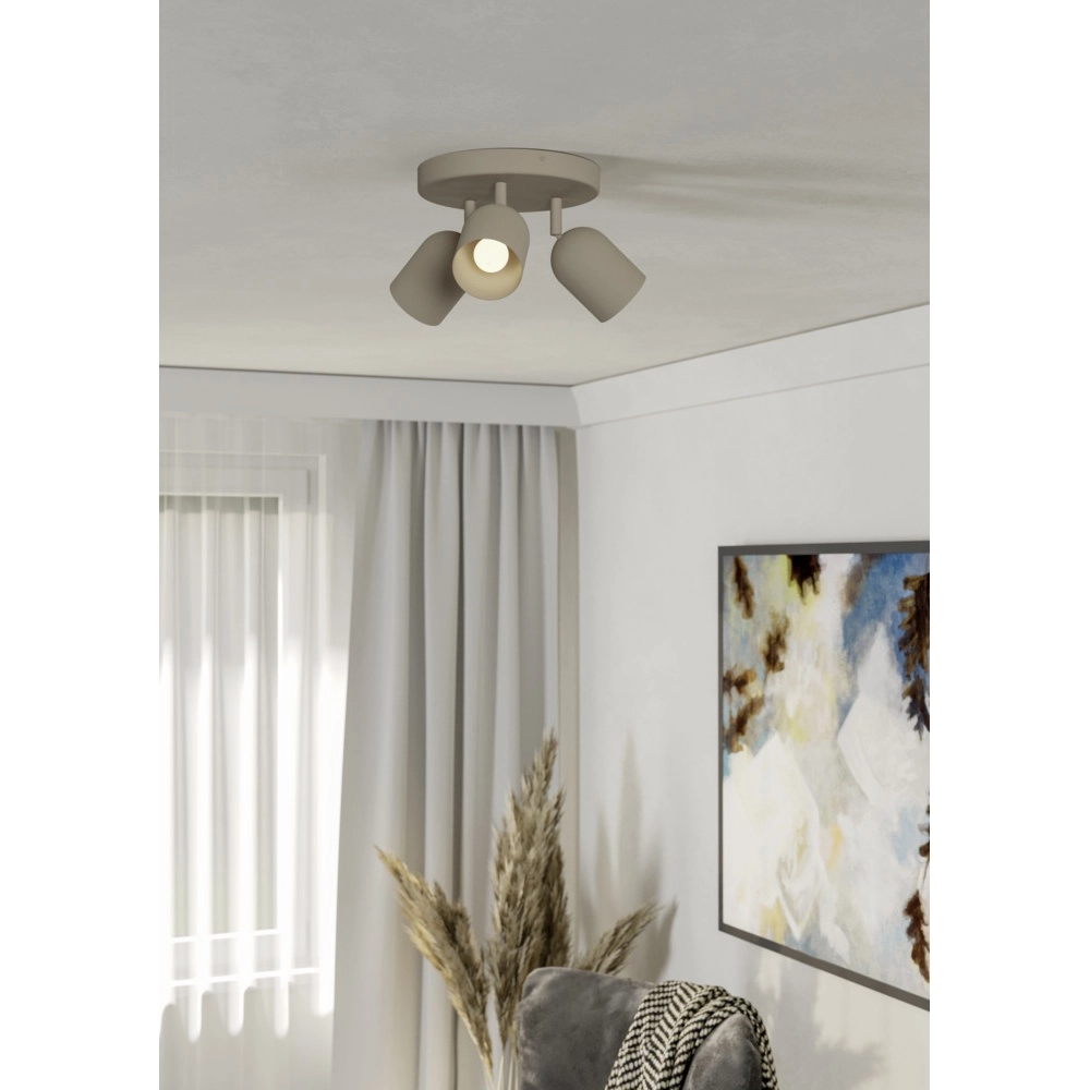 Design-Deckenstrahler Tilston 3-hell sandbraun Eglo 9008606359738