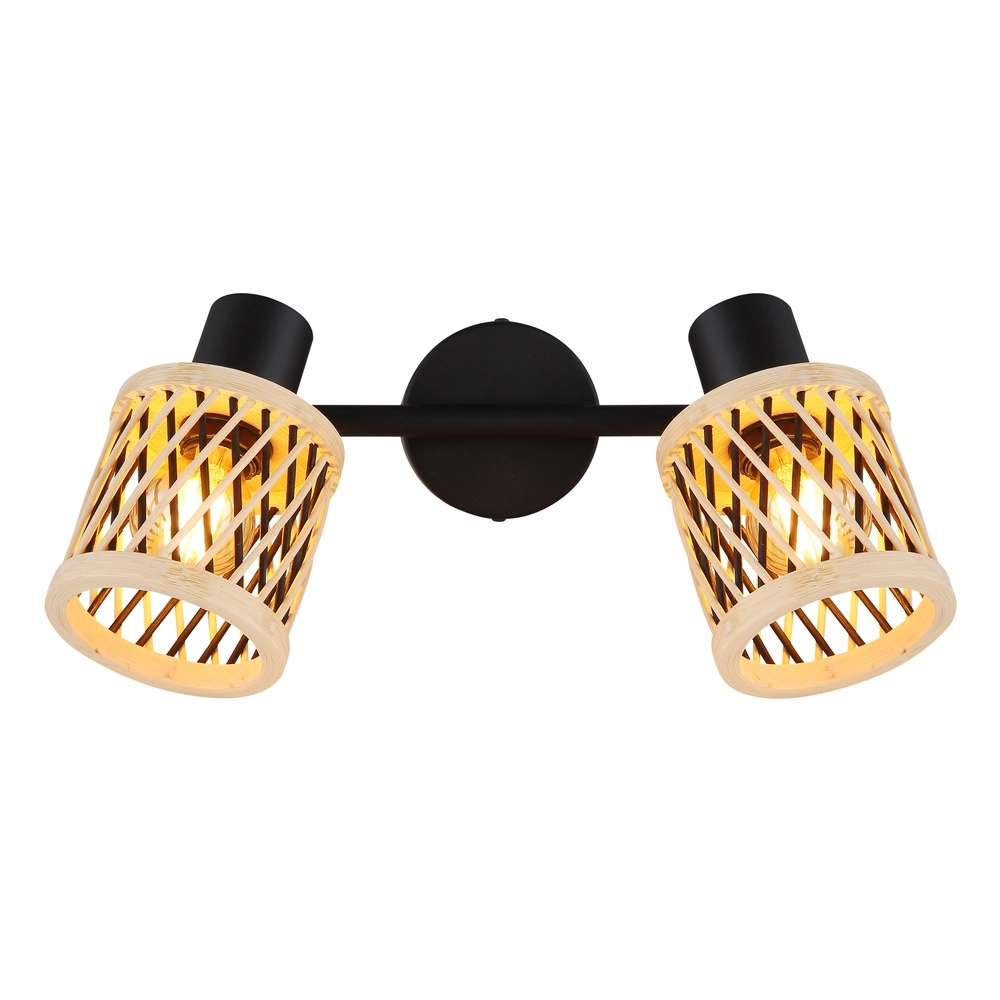 Wandlampe Mali 2-Licht-Schwarz mit Kappen Globo 9007371531714