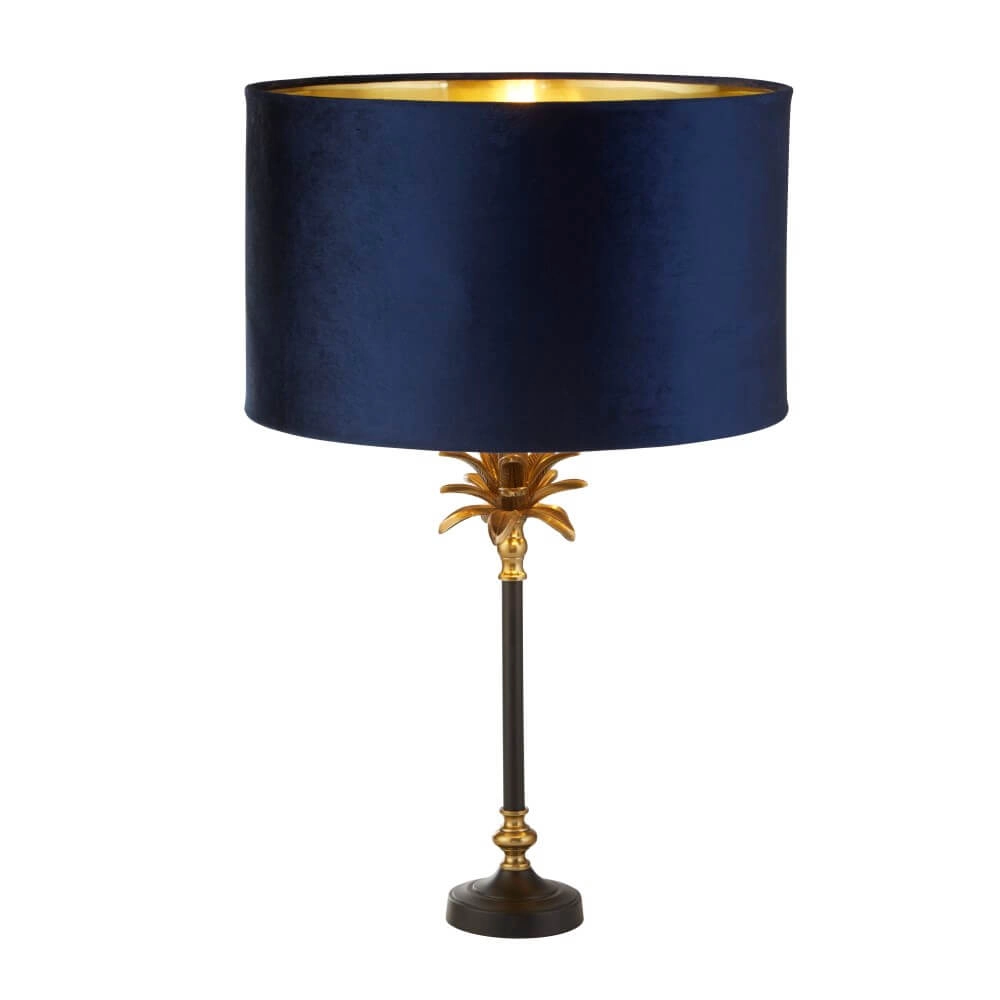 Tischlampe Palm schwarz mit dunkelblau Searchlight 5053423257365