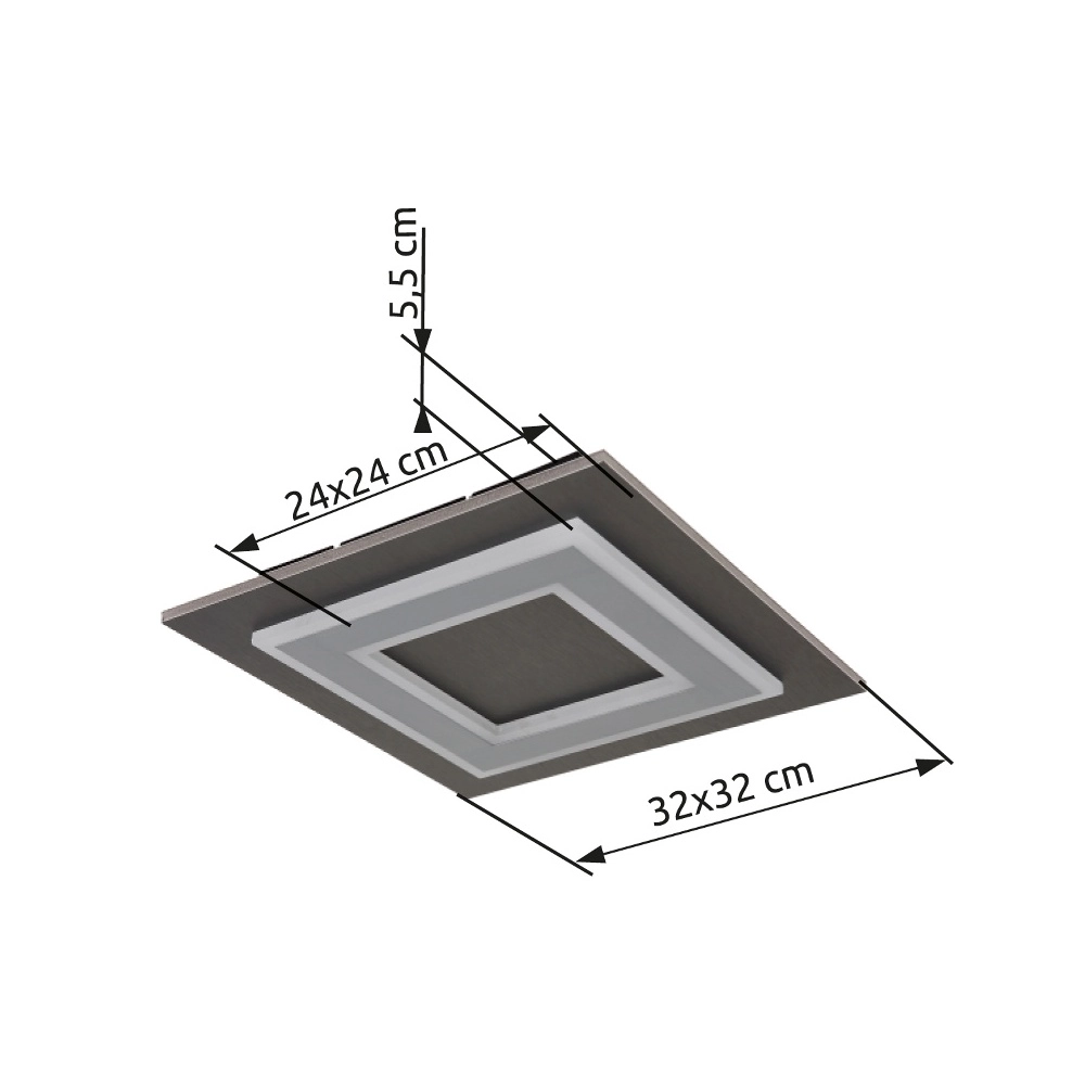 Design-Deckenlicht Jayden Quadrat 32 cm Globo 9007371459049