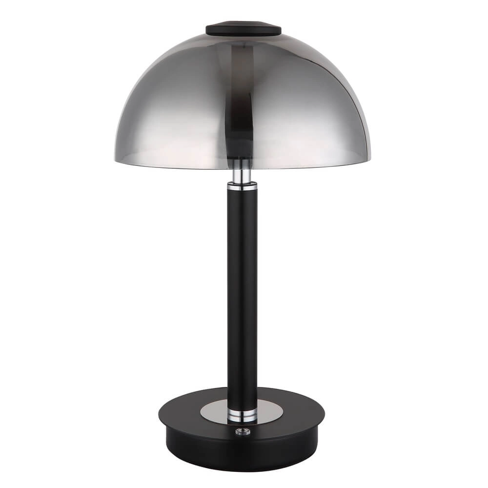 Tischlampe Uldin schwarz mit Rauchglas Globo 9007371468720