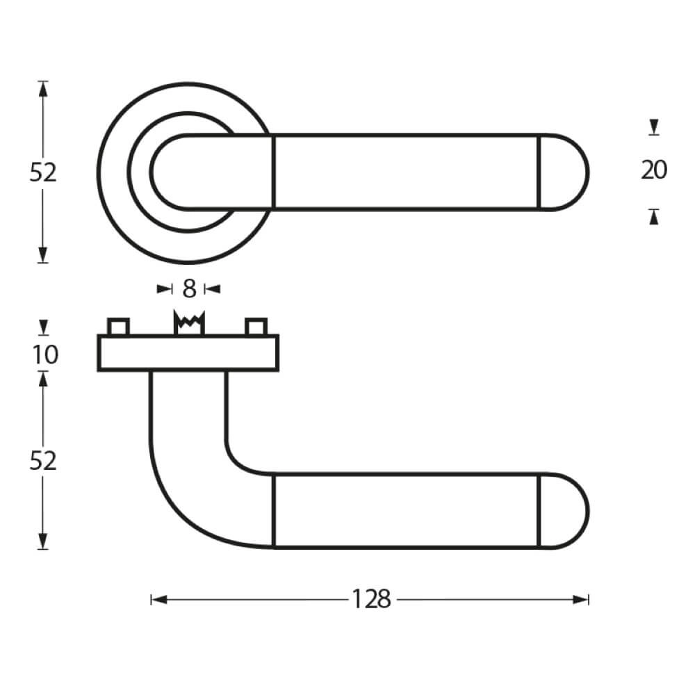 Klassischer Türgriff Agatha Chrom auf Rosette Intersteel 8714186144077
