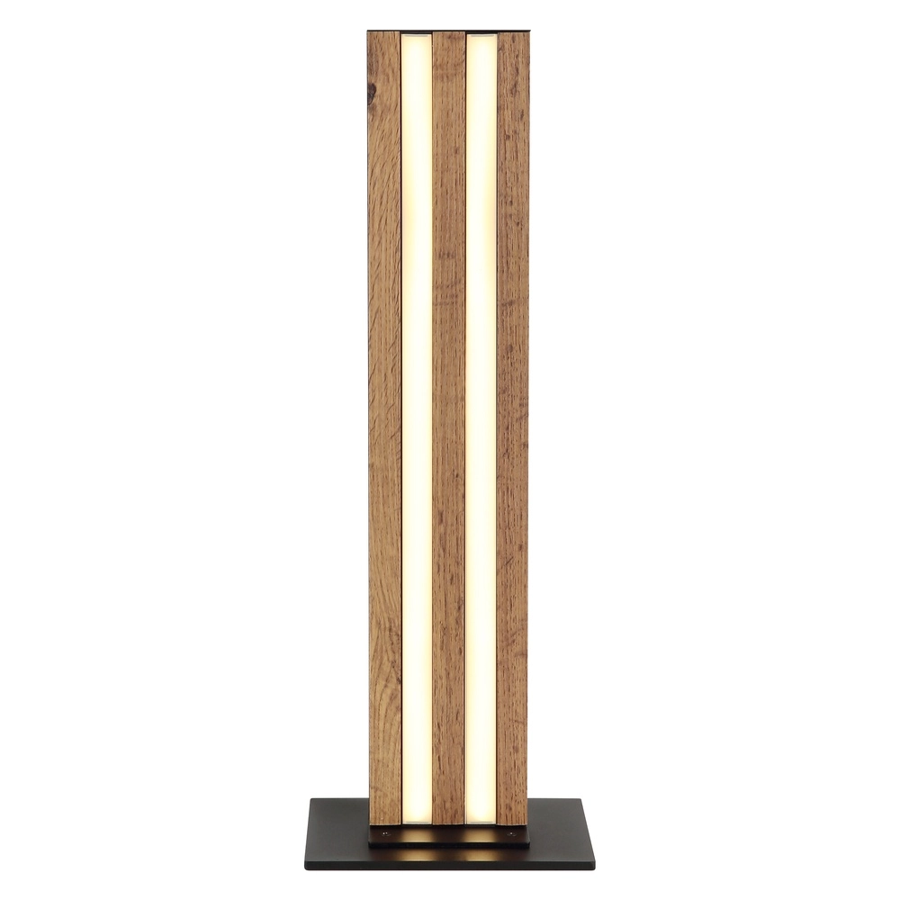 Tischlampe Hayden Schwarz mit Holz Globo 9007371583584